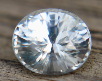Natural White Ceylon Sapphire 3.05 ct Oval Cut, Unheated Loose Sapphire, VS White Sapphire for Engagement Ring or Pendant