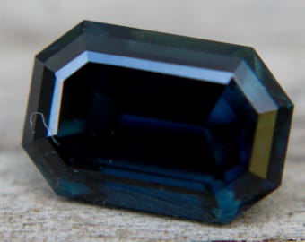 Australian Blue Green Sapphire | Emerald Cut | 3.50 Carat | 9.90x6.70 mm | Bi Coloured Sapphires | Engagement Ring | Australian Sapphires