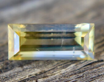 Natural Yellow White Sapphire  | Baguette Cut | 9.27x3.97 mm | 1.45 Carat | No Enhancements | LOOSE Sapphire
