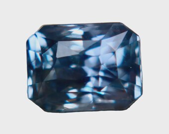 Natural Gray Ceylon Sapphire, 2.95ct Unheated Emerald Cut Loose Gemstone