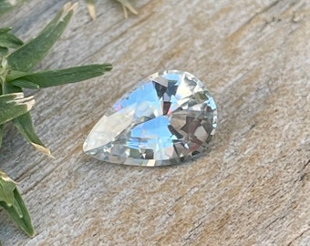 Natural Colourless Sapphire | Pear Cut | 8.40mm | Clean | Ceylon White Sapphire |