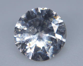 Natural White Sapphire 0.70ct Round Cut, Unheated Ceylon Loose Gemstone for Ring