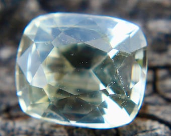 Natural Pale Yellow Sapphire | Cushion Cut | 6.78x5.78 mm | 1.48 Carat | Unheated Untreated Sapphire | Ceylon Sapphire | Certified Gemstones