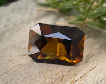 Natural Golden Brown Tourmaline | Emerald Cut | 13.97 mm | 8.12 Carat | Untreated | VVS