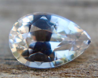 Natural Colourless Sapphire | Pear Cut | 7.32x5.01 mm | 1.05 Carat | Ceylon White Sapphire | Engagement Rings | Natural White Sapphire Rings