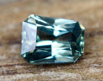 Natural Green Sapphire | Tapered Emerald Cut | 1.50 Carat | 6.80x5.45 mm | Unheated | Untreated | Green Sapphire | Natural Coloured Sapphire