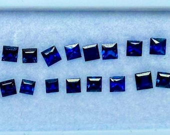 Natural Royal Blue Sapphire Set | 4.50ct Princess Cut | Ceylon Unheated Sapphires | Earth-Sourced Gemstones | Sapphire Pal
