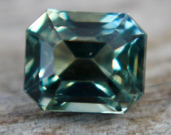 Natural Green Sapphire | Emerald Cut | 5.72x4.80 mm | 1.21 Carat | Loose Corundum | Unset Sapphire | Engagement Rings | Sapphire Ring