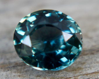 Natural Blue Green Sapphire | Oval Cut | 6.50x5.65 mm | 1.15 Carat | Loose Corundum | Unset Sapphire | Engagement Rings | Sapphire Rings
