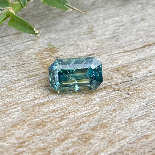 Natural Parti Sapphire | Emerald Cut | 6.02x3.76 mm | Unheated Untreated Sapphire | Engagement Ring | Parti Sapphire Rings | Natural Stones