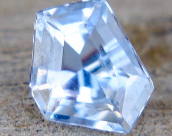 Natural Pale Blue Sapphire | Freeform Cut | 6.82x5.33 mm | 1.05 Carat |  Loose Natural Sapphire Gemstone