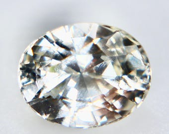 1.50 Carat Ceylon White Sapphire: Oval Cut VVS Clarity Gemstone