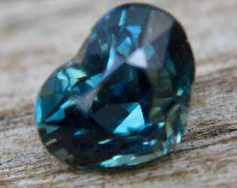 Natural Blue Green Sapphire | Heart Cut | 7.12x5.32 mm | 1.53 Carat | Loose Sapphire | Gemstones Rings | Jewellery Making | Supplies