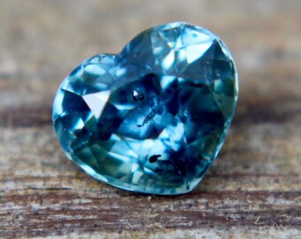 Natural Blue Green Sapphire | Heart Cut | 6.50x5.50 mm | 0.96 Carat | Bi Coloured Sapphire | Engagement Ring | Wedding | Jewellery Making