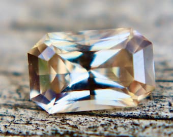 Natural Peach Sapphire 1.16ct Unheated Ceylon Emerald Cut Eye Clean Loose Sapphire for Engagement Ring Rare Pastel Precious Gemstone