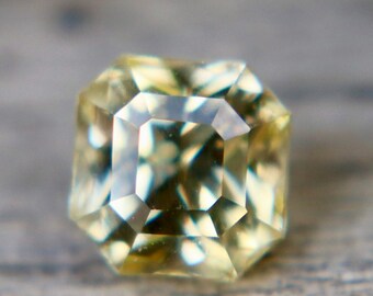 Natural Yellow Sapphire 1.35ct | Asscher Cut | Unheated Untreated | Ceylon Sapphire | Yellow Gemstone | Engagement Ring Stone