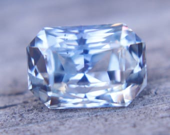 Natural White Sapphire | Emerald Cut | 2.08 Carat | 7.90x5.50 mm | Jewellery Making | Jewellery Tools | Semi Mount Jewellery | Jewellery