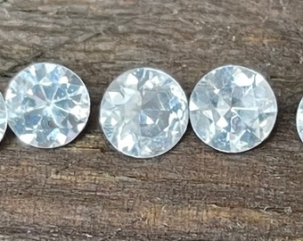 Natural White Sapphires Set of gemstones  |  Round Cut | 5.00 mm  | Unheated Untreated Sapphire Gemstone | minimalist ring with gemstones