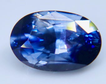 2.13 ct Natural Blue White Bicolor Sapphire, Unheated Ceylon Oval, Loose Gemstone for Custom Ring, VVS