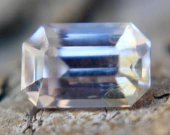 Loose White Sapphire with slight hue  | Emerald Cut | Loose Sapphire | 6.92x4.50 mm | 1.17 Carat | Jewellery Making | Natural Sapphire