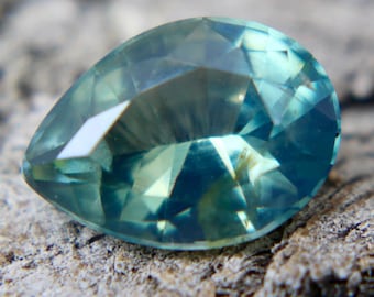 Natural Parti Sapphire | Pear Cut | 1.33 Carat | 8.26x6.00 mm | Unheated Gemstone | Loose Sapphires | Green Sapphire Pear Cut Ring