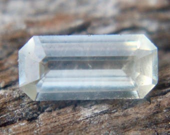 Natural White Sapphire With Slight Yellow | Emerald Cut | 8.78x4.09 mm | 0.85 Carat | Unheated Sapphire | Wedding Bands | Jewellery Making