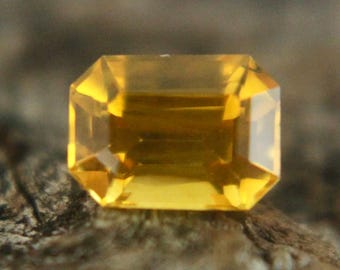 Natural Yellow Sapphire | Emerald Cut | 5.42x3.98 mm | VS | Ceylon Yellow Sapphire | Loose Sapphire | Yellow Sapphire Ring | Yellow Diamond
