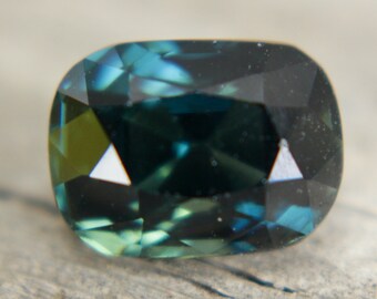 Natural Blue Green Sapphire | Cushion Cut | 3.02 Carat | 8.72x6.45 mm | Teal Sapphires | LOOSE GEMSTONE | Bi Coloured Sapphire Ring | Stones