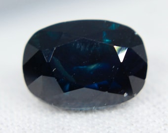 Natural Deep Blue Green Sapphire | Cushion Cut | 4.90 Carat | 10.68x7.65 mm | Black Sapphire | Sapphire Rings