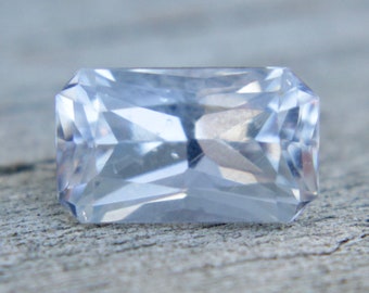 Natural White Sapphire  | Emerald Cut | 1.20 mm | 7.18x4.28 mm | Unheated Sapphire | Sapphire Jewellery | Wedding Bands | Natural Gemstones
