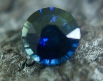 Natural Blue Green Sapphire | Round Cut | 5.37 mm | 0.78 Carat | Unheated | Untreated Gemstones | Blue Sapphire Ring | Earth Mined Sapphire