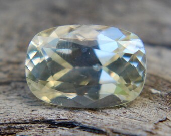 Natural Pale Yellow Sapphire | Cushion Cut | 7.32 mm | 1.20 Carat | Unheated | Ceylon Sapphire