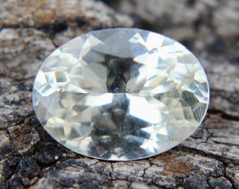 Loose White Sapphire With Yellow Hue | Oval Cut | 7.82mm | 1.20 Carat | Unheated | Untreated | Ceylon Sapphire | Eye Clean