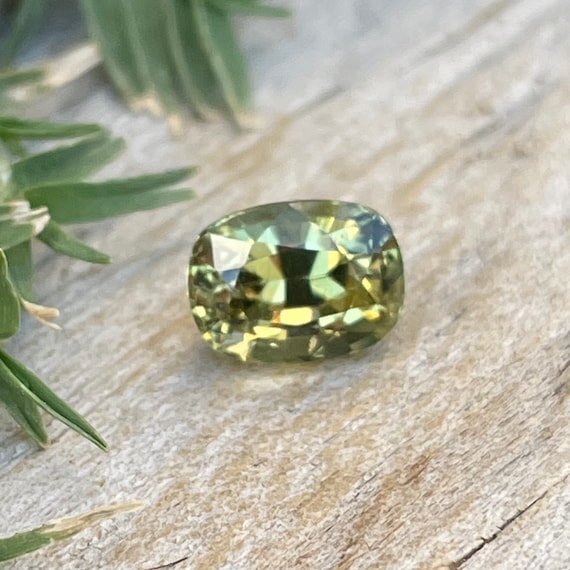 Natural Green Chrysoberyl Gemstone: 1.50 Carat Cushion Cut - Etsy