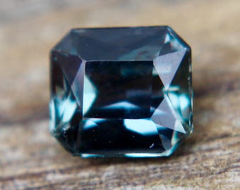 Natural Greyish Green Sapphire | Octagonal Emerald Cut | 6.29x5.70 mm | 1.43 Carat | Loose Gemstone | Unset Unheated Sapphire | Sapphire