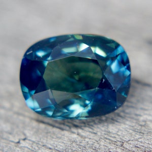 Natural Blue Green Sapphire | 1.82 Carat | Cushion Cut | 8x6 mm | Loose Gemstones | Unset Sapphire | Loose Corundum | Peacock Sapphires