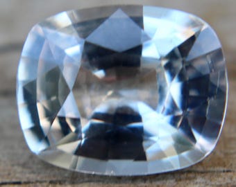 Natural White Sapphire | Cushion Cut | 3.44 Carat | Clean | Ceylon White Sapphire | Engagement RingS |  Promising Rings | Simple Rings