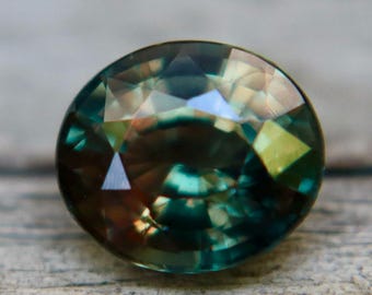 1.50ct Natural Color Change Sapphire Ceylon Oval Cut Green to Reddish Orange Loose Gemstone