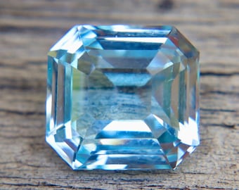 Natural Aquamarine 3 Carat Asscher Cut VS Clarity | 9.23x8.66x6.26mm | Untreated Unheated | Certified Loose Gemstone | Engagement Ring Stone