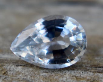 Natural Colourless Sapphire | Natural White Sapphire | Pear Cut | 7x5 mm | Jewellery Making Gemstones | Engagement Rings | jewellery Stones