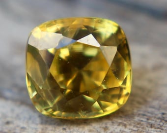 Natural Vivid Yellow Sapphire | Cushion Cut | 5.13x4.90 mm | 0.81 Carat | Natural Gemstones | Loose Gemstone | Responsibly Mined Gemstones