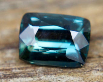 Natural Teal Sapphire | Cushion Cut | 1.40 Carat | 7.26x5.40 mm | Unheated | Untreated | Teal Green Sapphire | Natural Sapphires |