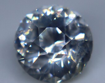 Ceylon White Sapphire: 1.31 Carat Round Cut Gemstone (6.19 mm)