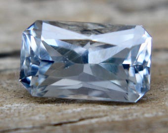 Natural White Sapphire  | Emerald Cut | 1.20 mm | 7.18x4.28 mm | Unheated Sapphire | Sapphire Jewellery | Wedding Bands | Natural Gemstones