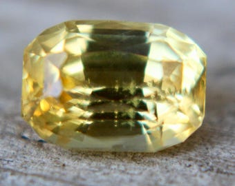Unheated Vivid Natural Yellow Sapphire| Emerald Cut | 1.70 Carat | 7.50x5.35mm |  Unheated | Untreated | Collector Grade Sapphires
