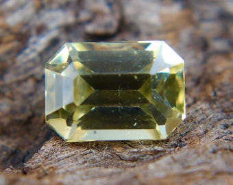 Natural Yellow Sapphire | Emerald Cut | 1.28 Carat | 6.71x4.78 mm | Engagement Ring | Loose Sapphire | Unheated Untreated Sapphire