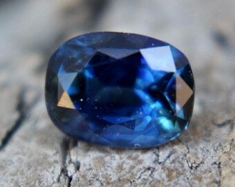 Natural Blue Sapphire | Cushion Cut | 1.19 Carat | 6.42x4.97 mm | LOOSE CORUNDUM | Natural Gemstones | Engagement Ring | Bi Colour