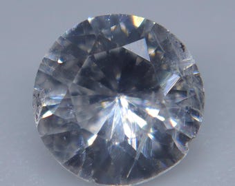 Natural White Sapphire 0.63ct Round Cut, Unheated Ceylon Loose Gemstone
