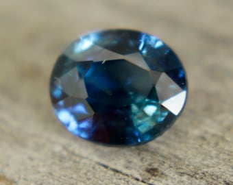 Natural Peacock Sapphire | Blue Green Sapphire |  Oval Cut | 6.51x5.60 mm | 0.99 Carat | Engagement Rings | Natural Gemstones Stones