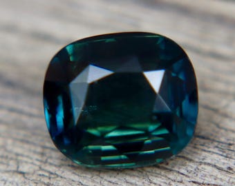 Natural Teal Madagascar Sapphire 2.15 ct Cushion Cut, Unheated Blue Green Loose Sapphire for Ring Pendant or Fine Jewelry